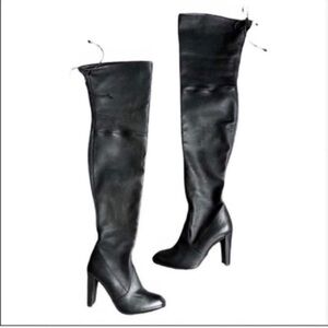 Stuart Weitzman black leather highland over the knee boots size 6